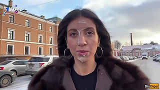 Beautiful stranger captivates with public passionate sultry ecstasy reward