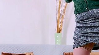 Mature Teacher Dominica Shows You Her Big Tits and Gets Busy with a Dildo on the Sofa
