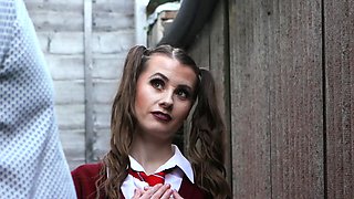 Uniform sophomore voyeur tempting teach