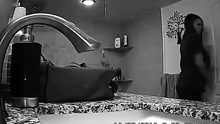 Sexy black amateur caught taking a shower on hidden cam