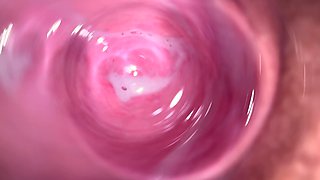 Camera Inside My Tight Creamy Pussy, Internal View of My Horny Vagina