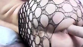 Big-Titted Blonde Rides Her Fuck Machine