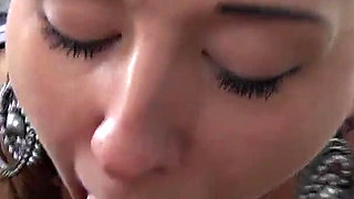 Cute Brunette Sucks Her Neighbor's Fat Old Cock