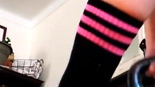 Pink Socks Workout MILF
