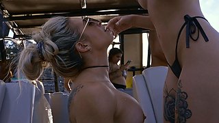 Brunette Teen Bondaged Outdoors