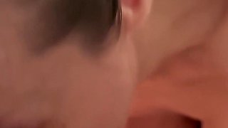 Mature Sucking the Cum Out with Her Hanging Boobs Swinging Cum in Mouth