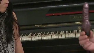 Lesbian Sex of Brunette MILF Whores Touching and Licking Each Other's Pussies