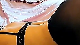 Petite MILF Gives Blowjob and Recieves Cumshot on Pantyhose