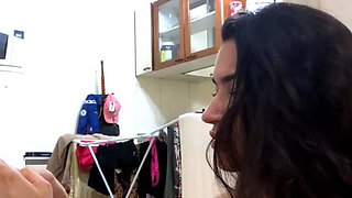 Hot amateur busty brunette masturbate in webcam