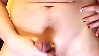 Handjob From Behind with Cumshot From My Step Sister