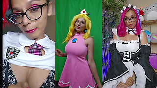 Goddess Rarity cosplays as Peach to give you a JOI