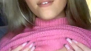 Blonde tight pussy babe solo toy fun in glamour masturbation