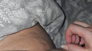 Time machine send step mom handjob step son dick in bed