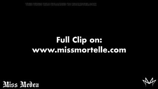 German Femdom CBT Punishment: Miss Medea Mortelle Humiliates Small Penis Slave