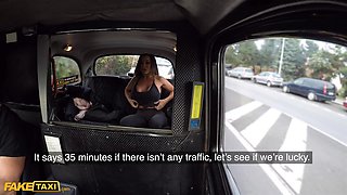 In FakeTaxi, Australian dildo-wielder Aubrey Black (sucking her big tits)