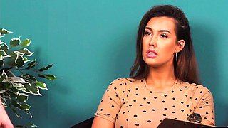 Voyeur office minx teasing interview