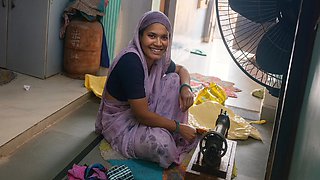 Indian Rajsthani Bhabhi In Work Sewing Machine Handmade By -snapchat143