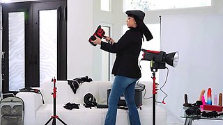Photographer Freya making a dildo serie