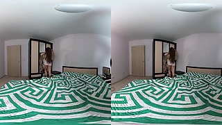 Arina In The Bedroom; Amateur Brunette Solo Masturbation