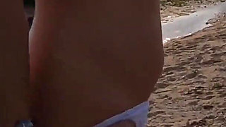 Stripping in Public on the Beach