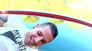 Naughty blonde teen slut enjoying hardcore gang banging fun