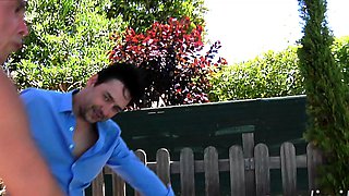 Brunette from village blowjob outdoors