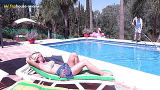 Blonde MILF Rides Poolboy to Cumshot