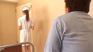 Japanese nurse drops her panties to ride her patient's stiff cock