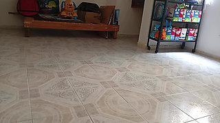 Chubby mom records herself and sends me a video doing cleaning in a thong 2