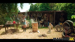 Mature4k. mature czech is having joy outdoors