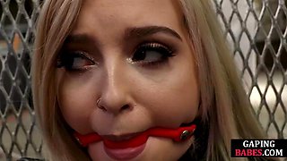Stunning hot lez babe straponfucked