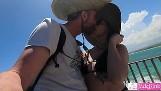 Hot blonde girl cheat her boyfriend and fucks stranger near beach