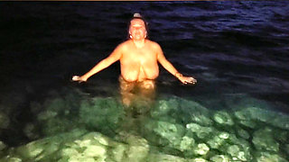 Skinny Dipping in the Aegean Sea in Greece at Night!
