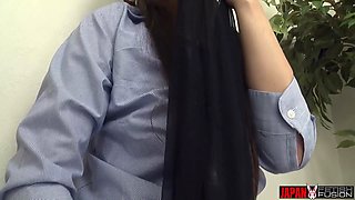 Yumika Saeki Smells Kana Morisawa’s Used Pantyhose and Cums at the Office.