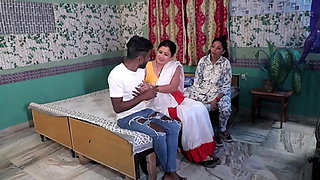 Desi Damad fucking Sasuma infront of bahu! Indian Family Sex