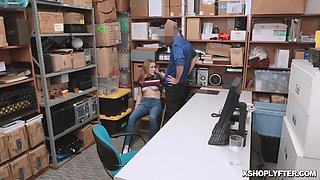 Kasey rides officers dick at the backroom office