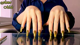 Tapping Nails Golden Nails