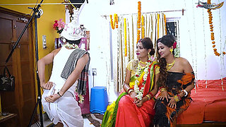 Tharki Sasurji Hardcore Threesome Fuck with Young Mallu Wife and Wife's Sister at Home Full Movie. Hindi Audio