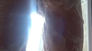 Cute amateur brunette naughty in solo jerking show on camera