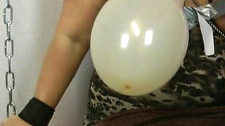 BDSM Balloon Play - My Master Often Has Crass Ideas and Today Bursting Balloons on My Tits and My Shaved Cunt