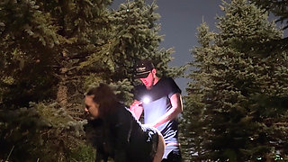 Peeing Out Cum After Sex by the Road