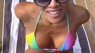 Asa Akira oiled bikini