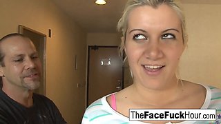 Hot Blonde Gets Her Face Fucked