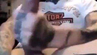 Latin Twink With Biggest Tattooed Cock Masturbates