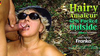 Hairy Mature Amateur Franka Gets Her Unshaved Pussy Pounded Outside