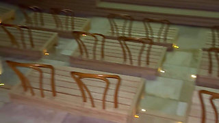 Public Sauna Thermal Baths Cinema Blowjob Doggy Taken From Behind Standing Hot Sweating Willing Couple Caught Alone