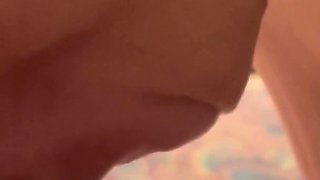 Mature Cougar Rubbing Her Saggy Boobs All Over His Legs and Sucking the Cum Out of Him and Swallowing!