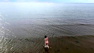 public beach masturbation with a really hot bikini chick