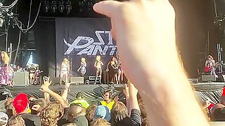 Steel Panther Rock Show Topless Girls in a Row