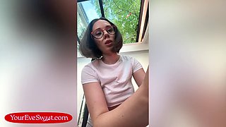Busty stepsister Eve Sweet toys with her pussy and enjoys a crazy homemade session